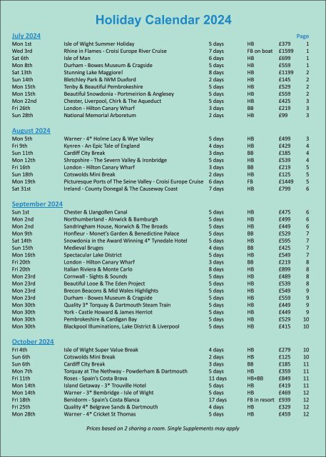 Highcliffe Coach Holidays - 2024 Brochure - 2nd edition