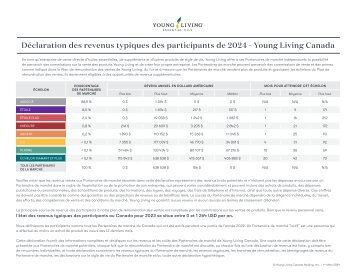 Déclaration des revenus typiques des participants de Young Living Canada pour 2022