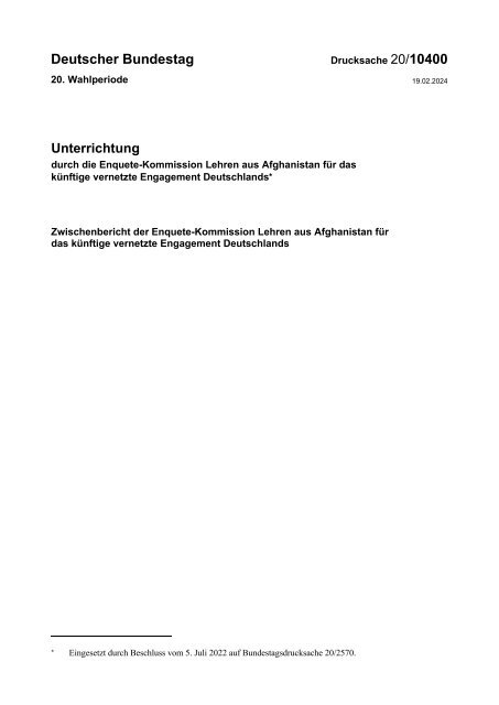 Zwischenbericht Afghanistan (Enquete-Kommission)