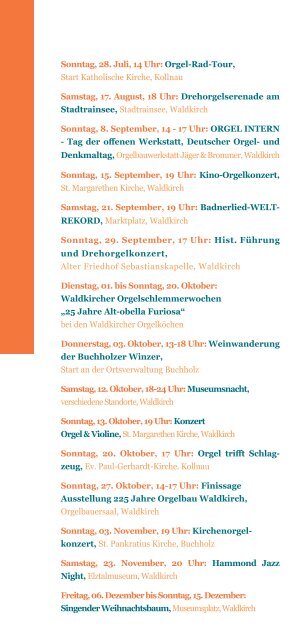 2024 | 225 Jahre Orgelbau in Waldkirch | Programmflyer