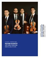 Escher Quartet with Jordan Bak, viola | March 16, 2024 | House Program