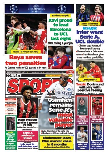 COMPLETE SPORTS - WEDNESDAY, MARCH 13, 2024