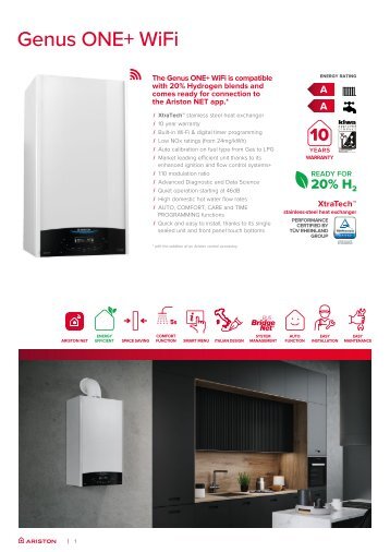 Ariston - GENUS ONE+ WiFi Datasheet
