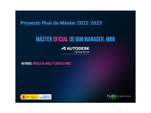 Proyecto Final Máster BIM Manager de Ángela Álvarez y Lucía Álvarez 2023