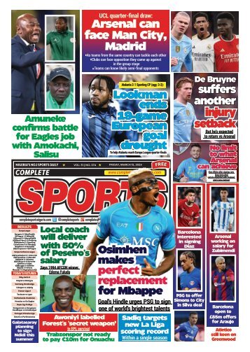 COMPLETE SPORTS - FRIDAY, MARCH 15, 2024