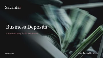 Savanta - Business deposits, a new opportunity for GB businesses?