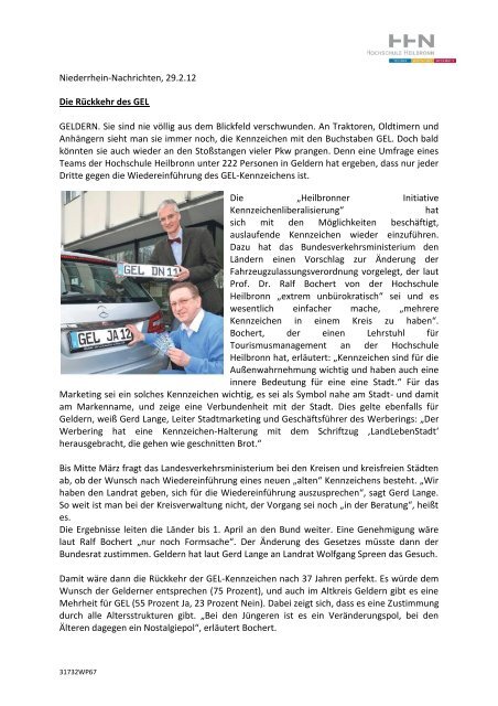 Heilbronner Initiative: Pressespiegel 67 - Initiative pro GD