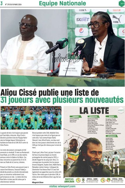 Journal wiwsport n370 - 16 mars 2024