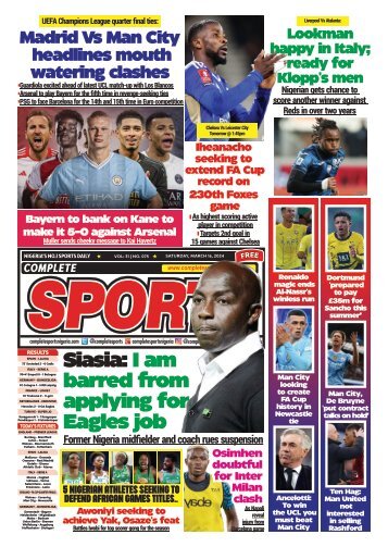 COMPLETE SPORTS - SATURDAY, MARCH 16, 2024