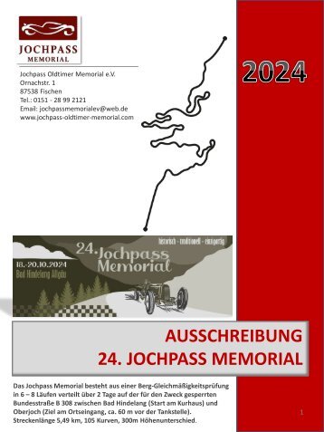 Ausschreibung Jochpass Memorial 2024
