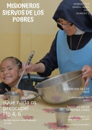 Newsletter de los Misioneros Siervos de los Pobres en Español. Marzo-Abril 2024.