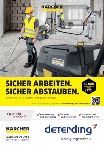 KÄRCHER Bauentstauber-Aktion mit bis zu 375 € Förderung durch die BG Bau