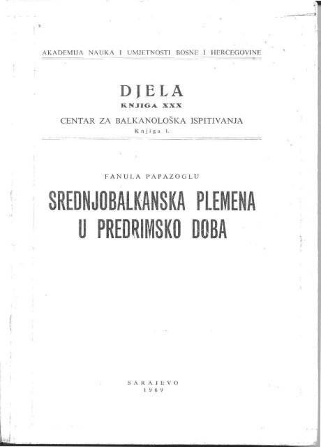 Srednjobalkanska plemena u predrimsko doba - Papazoglu