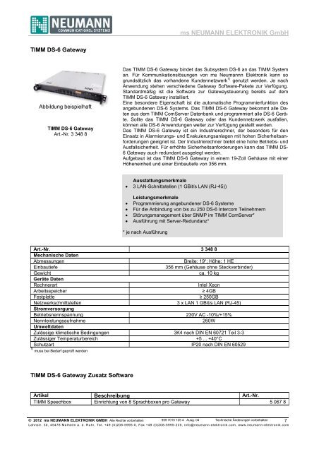 Kontakt - Neumann Elektronik