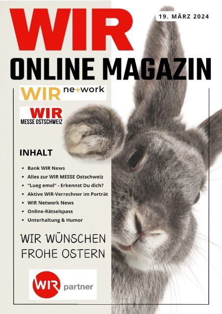 WIR ONLINE MAGAZIN vom 19. März 2024