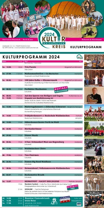 Kulturkreis Waldmünchen Programm 2024