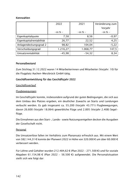 Beteiligungsbericht der StädteRegion Aachen zum Stichtag 31.12.2022