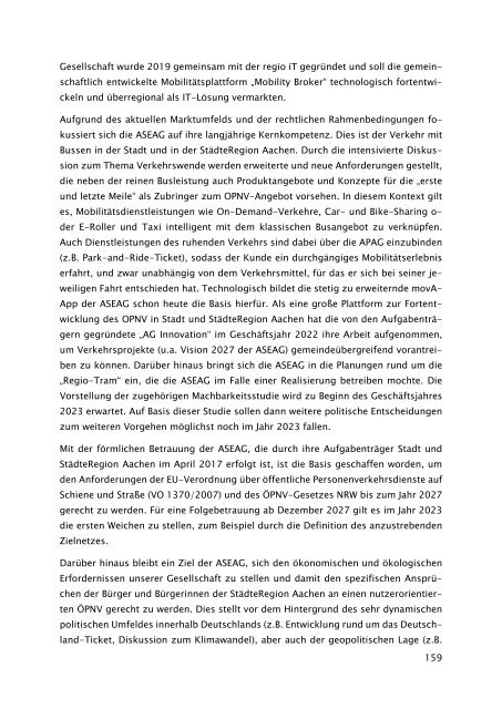 Beteiligungsbericht der StädteRegion Aachen zum Stichtag 31.12.2022