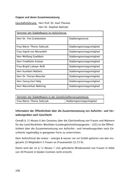 Beteiligungsbericht der StädteRegion Aachen zum Stichtag 31.12.2022