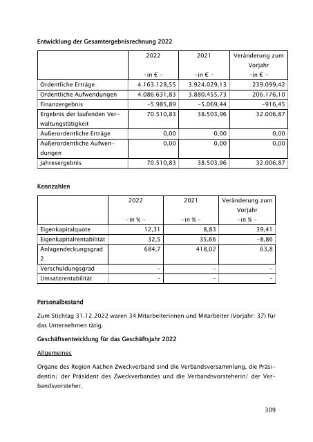 Beteiligungsbericht der StädteRegion Aachen zum Stichtag 31.12.2022