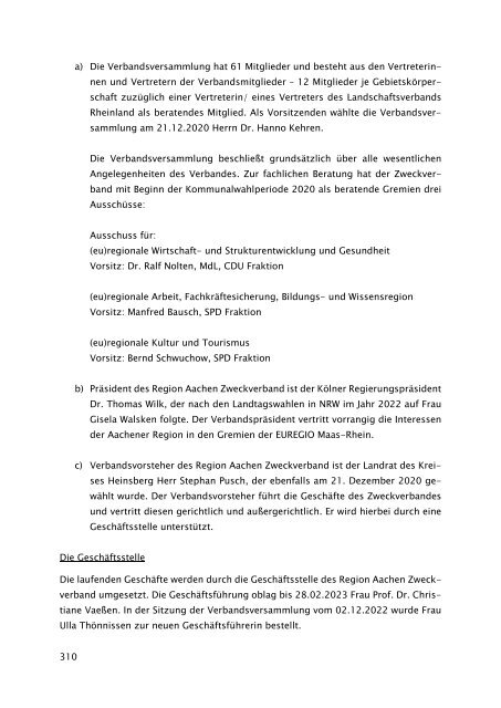 Beteiligungsbericht der StädteRegion Aachen zum Stichtag 31.12.2022