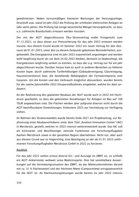 Beteiligungsbericht der StädteRegion Aachen zum Stichtag 31.12.2022