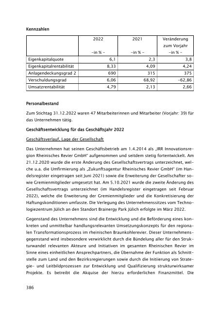 Beteiligungsbericht der StädteRegion Aachen zum Stichtag 31.12.2022