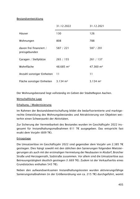 Beteiligungsbericht der StädteRegion Aachen zum Stichtag 31.12.2022