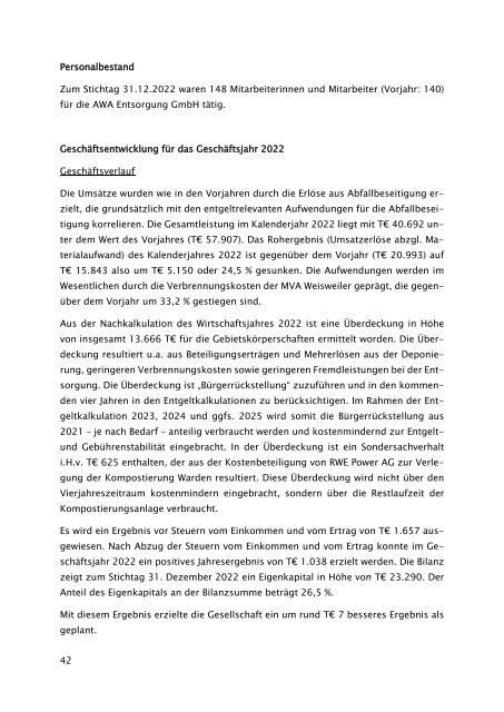 Beteiligungsbericht der StädteRegion Aachen zum Stichtag 31.12.2022