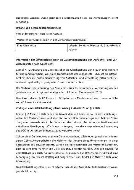 Beteiligungsbericht der StädteRegion Aachen zum Stichtag 31.12.2022