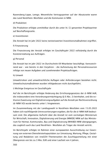 Beteiligungsbericht der StädteRegion Aachen zum Stichtag 31.12.2022