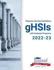 Hispanic-Serving Institutions with Graduate Programs (gHSIs): 2022-23