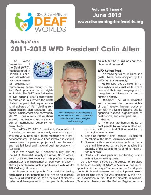 2011-2015 WFD President Colin Allen