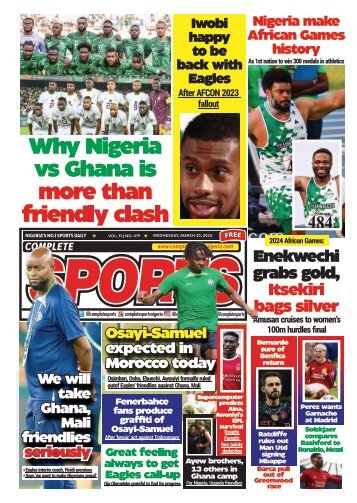 COMPLETE SPORTS - WEDNESDAY, MARCH 20, 2024