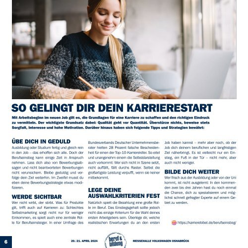 Das MesseMagazin zur beruf & bildung osnabrück 2024