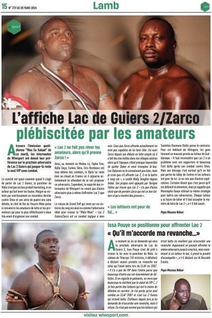 Journal wiwsport n372 - 20 mars 2024