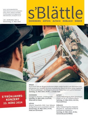 s'Blättle Nr. 12 - Do, 21. März 2024