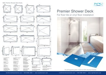  N&C Premier Shower Deck INSTALL INSTRUCTIONS GUIDE