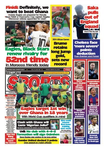 COMPLETE SPORTS - FRIDAY, MARCH 22, 2024