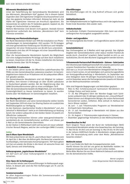 Mitteilungsblatt Wendelstein+Schwanstetten - April 2024