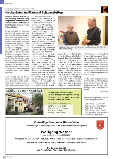 Mitteilungsblatt Wendelstein+Schwanstetten - April 2024