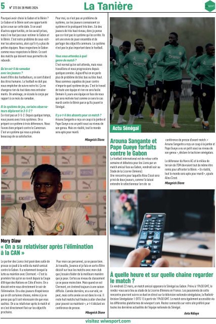 Journal wiwsport n373 - 22 mars 2024