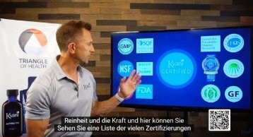 Zertifizierungen unserer Produkte. Reinheit und Kraft der Gesundheitshelfer. Die einzelnen Komponenten des Triangle of Wellness werden regelmässig kontrolliert.