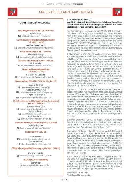 Eckersdorf Amts- und Mitteilungsblatt April 2024