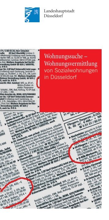Broschüre "Wohnungssuche-Wohnungsvermittlung - Stadt Düsseldorf