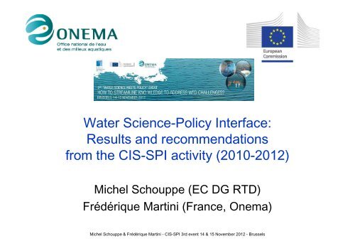 The WFD CIS-SPI activity - 3rd 'Water Science Meets Policy' Event