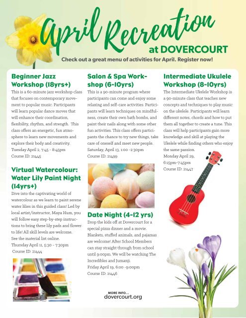 Dovercourt April 2024 rec programs