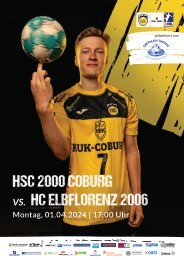 Spielheft HSC 2000 Coburg vs. HC Elbflorenz 2006