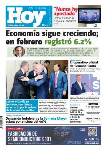 Edición impresa, martes 26 de marzo de 2024