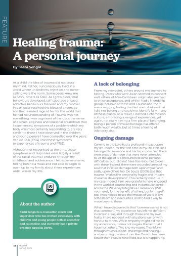 Healing trauma - A personal journey